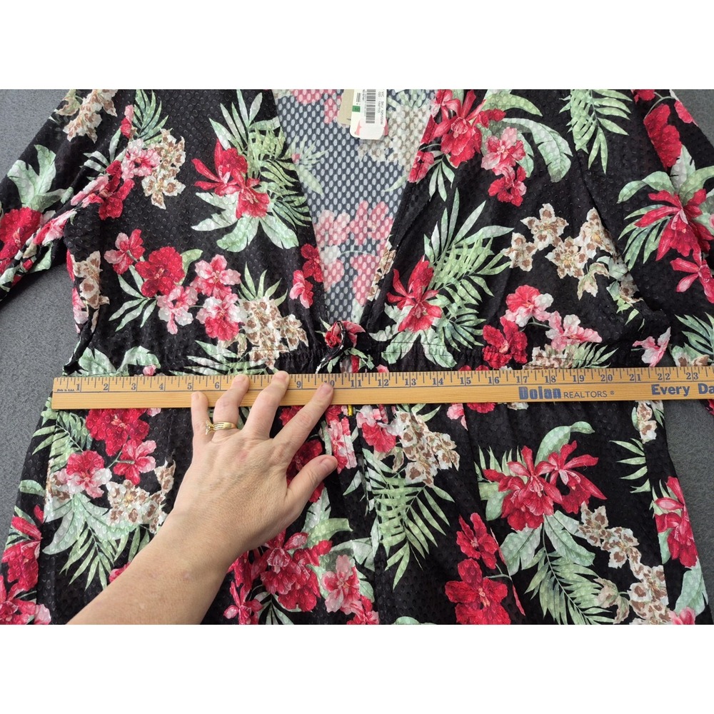 Tommy Bahama Womens L Lily Cat Tie Front Tunic Swim Cover Up NWT $138 Burnout - Picture 5 of 14